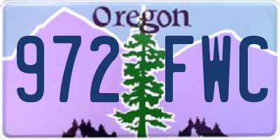 OR license plate 972FWC