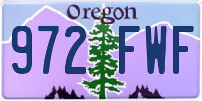 OR license plate 972FWF