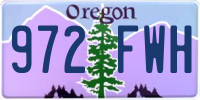 OR license plate 972FWH