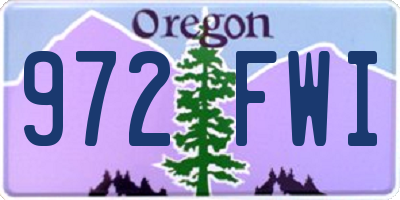 OR license plate 972FWI