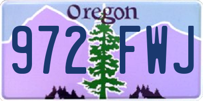 OR license plate 972FWJ