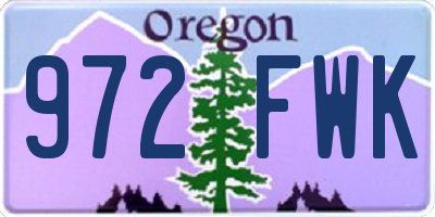 OR license plate 972FWK