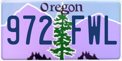 OR license plate 972FWL