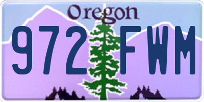 OR license plate 972FWM