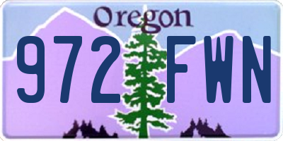 OR license plate 972FWN