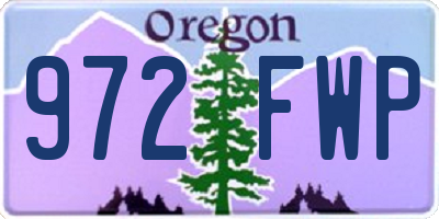OR license plate 972FWP