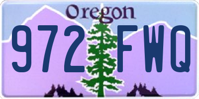 OR license plate 972FWQ
