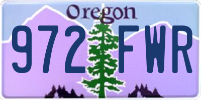 OR license plate 972FWR