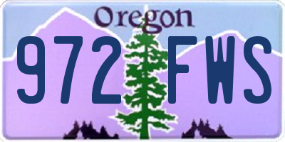OR license plate 972FWS