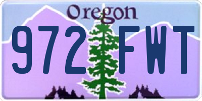 OR license plate 972FWT