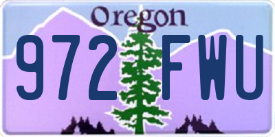 OR license plate 972FWU