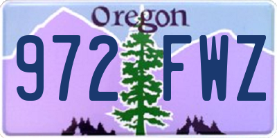 OR license plate 972FWZ