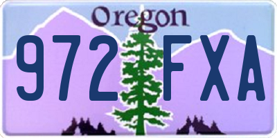 OR license plate 972FXA