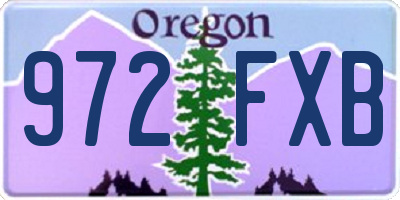OR license plate 972FXB