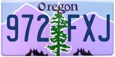 OR license plate 972FXJ
