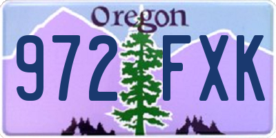 OR license plate 972FXK