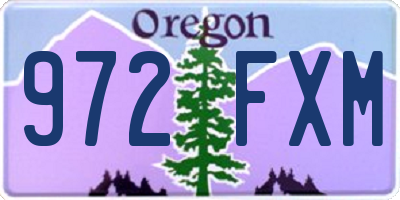 OR license plate 972FXM