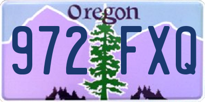 OR license plate 972FXQ