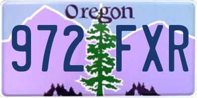 OR license plate 972FXR