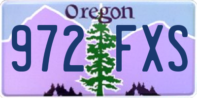 OR license plate 972FXS