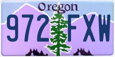 OR license plate 972FXW