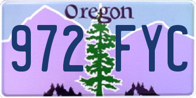 OR license plate 972FYC