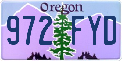 OR license plate 972FYD