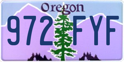 OR license plate 972FYF