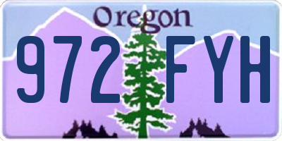 OR license plate 972FYH