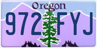 OR license plate 972FYJ