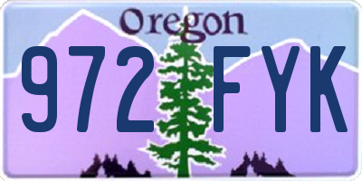OR license plate 972FYK