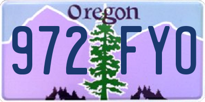 OR license plate 972FYO
