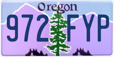 OR license plate 972FYP