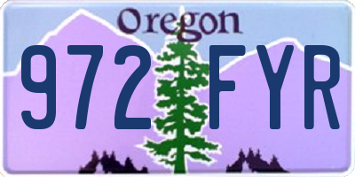 OR license plate 972FYR