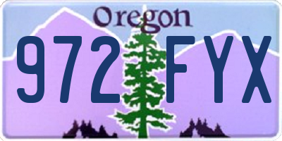 OR license plate 972FYX