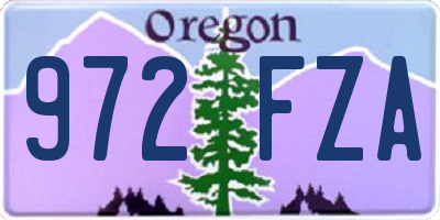 OR license plate 972FZA