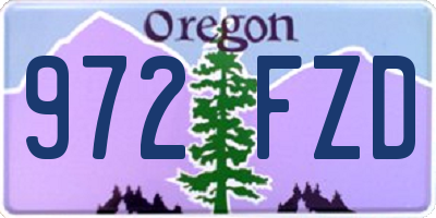 OR license plate 972FZD