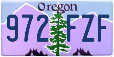 OR license plate 972FZF