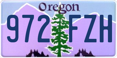 OR license plate 972FZH