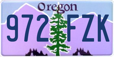 OR license plate 972FZK