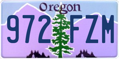 OR license plate 972FZM