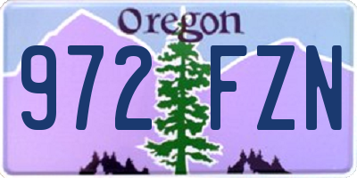 OR license plate 972FZN