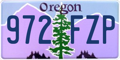 OR license plate 972FZP