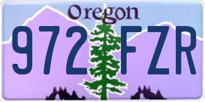 OR license plate 972FZR