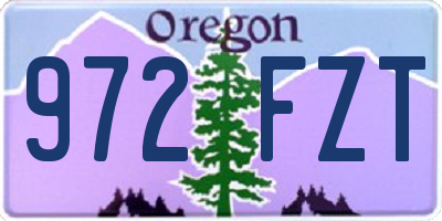 OR license plate 972FZT