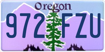 OR license plate 972FZU