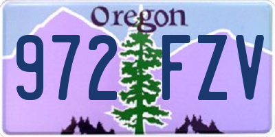 OR license plate 972FZV