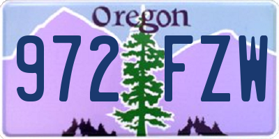 OR license plate 972FZW