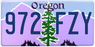 OR license plate 972FZY