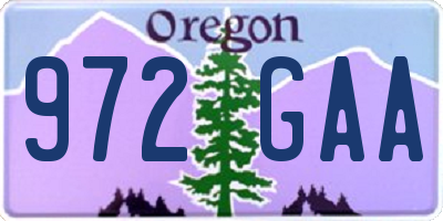 OR license plate 972GAA